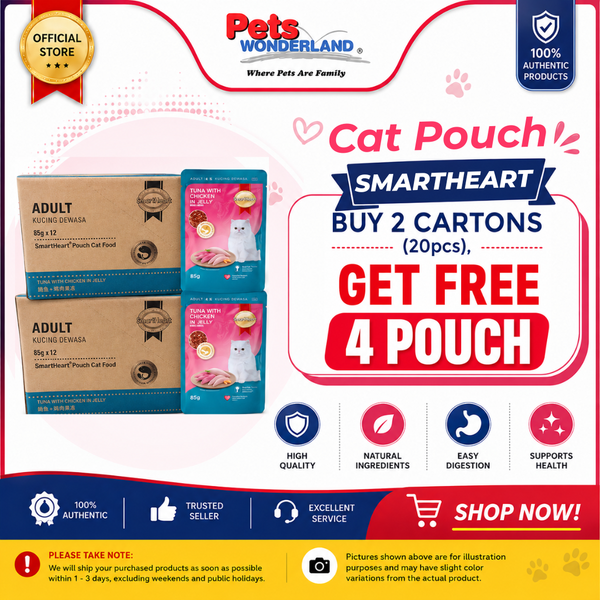 SmartHeart Cat Pouch Sardine With Red Snapper in Jelly 85g