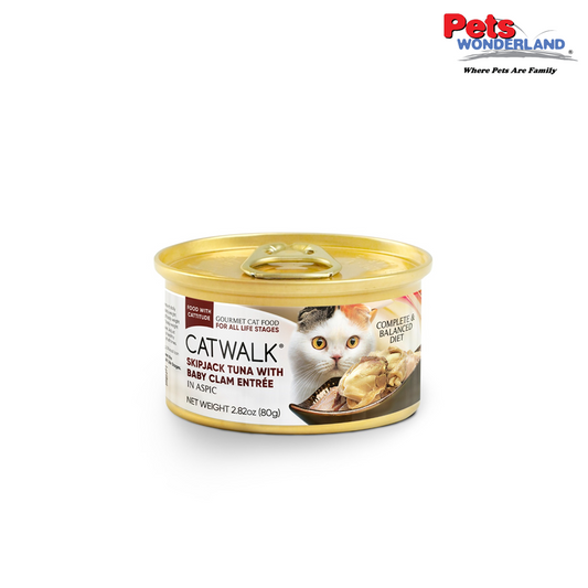 Catwalk Skipjack Cat Wet Food Tuna with Baby Clam Entree in Aspic 80g