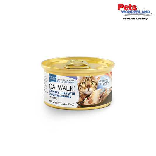 Catwalk Skipjack Cat Wet Food Tuna with Mackerel Entree in Aspic 80g