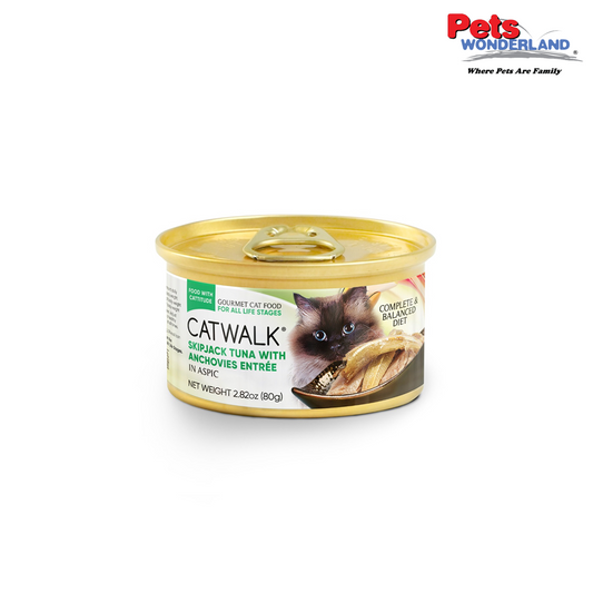 Catwalk Skipjack Cat Wet Food Tuna with Anchovies Entree in Aspic 80g