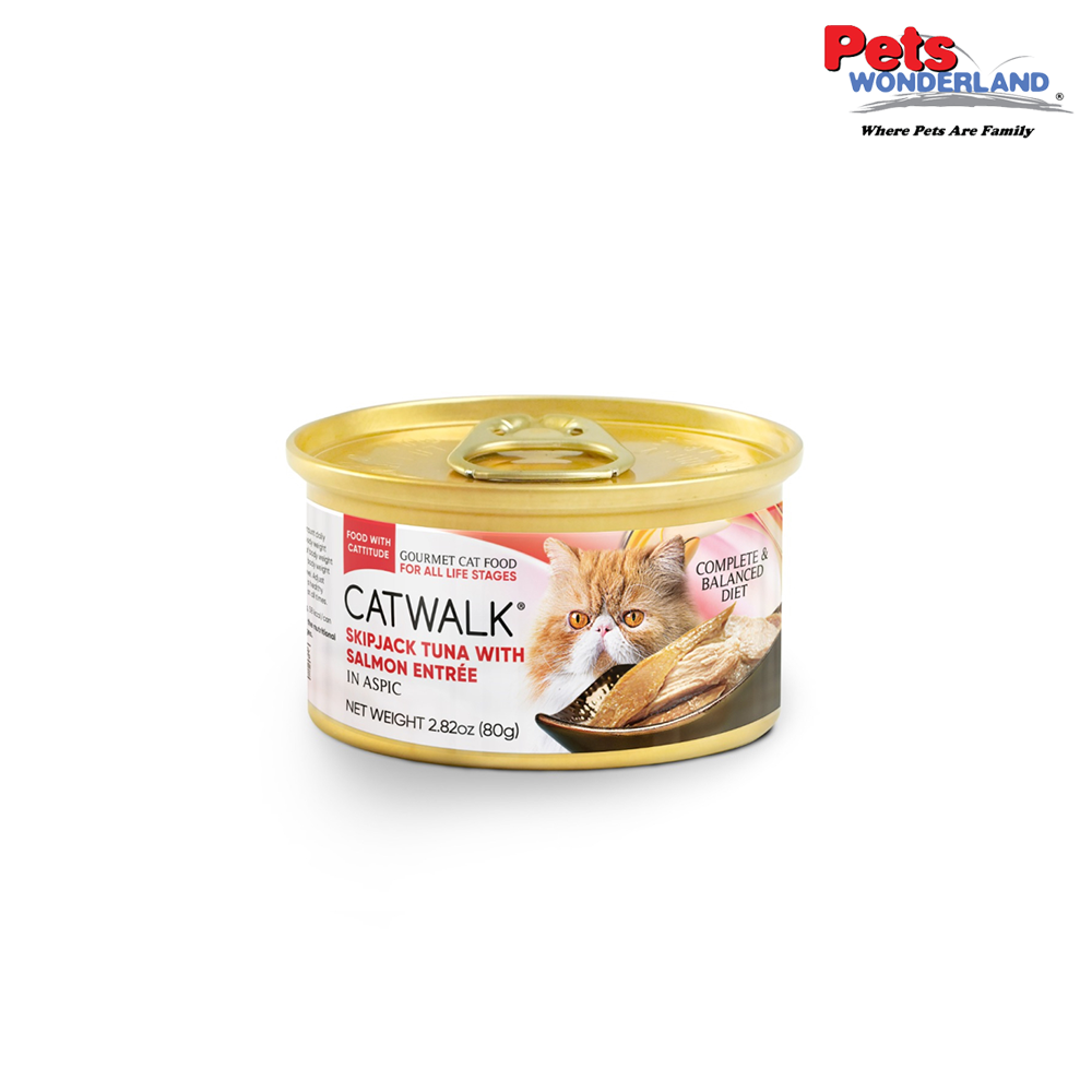 Catwalk Skipjack Cat Wet Food Tuna with Salmon Entree in Aspic 80g