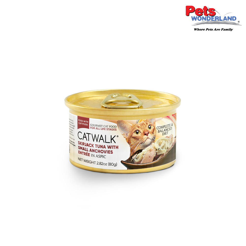 Catwalk Skipjack Cat Wet Food Tuna with Small Anchovies in Aspic 80g