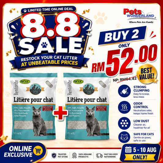 8.8 SALE - Litiere Pour Chat Premium Cat Litter Green Tea 10L x 2Pack