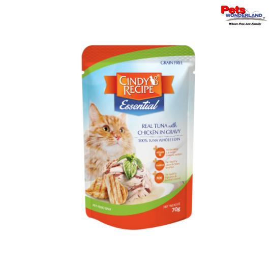 Cindy's Recipe Essential Real Tuna with Chicken In Gravy 70g (CR-E214)