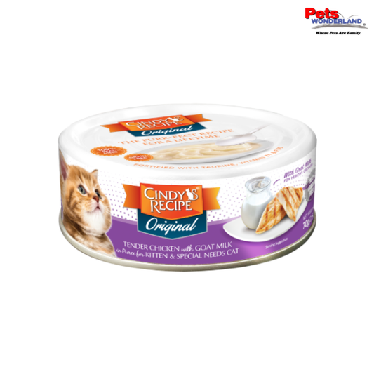 Cindys Original Tender Chicken with Goat Milk in Puree for Kitten 70g