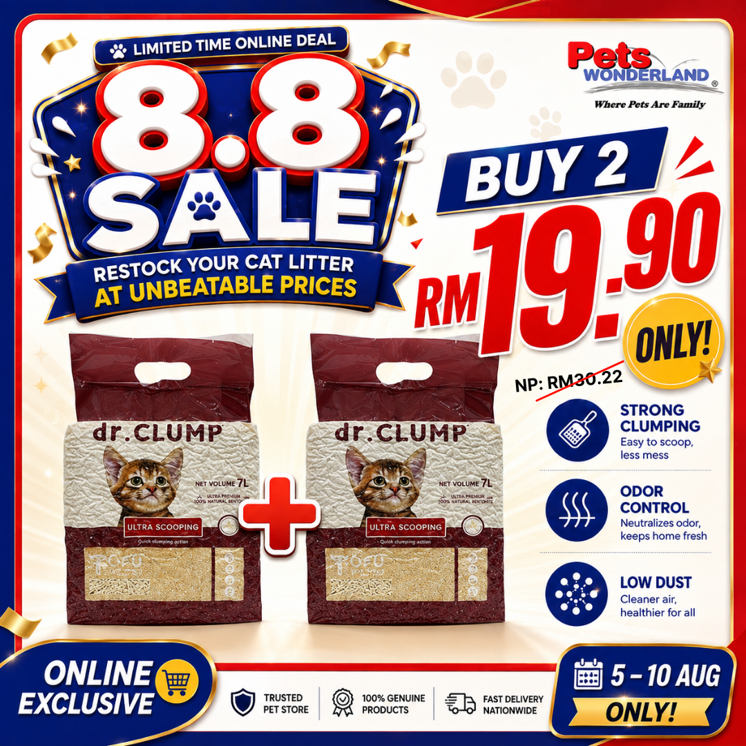 8.8 SALE - Dr. Clump Tofu Cat Litter Original 2.3kg/7L x 2packs