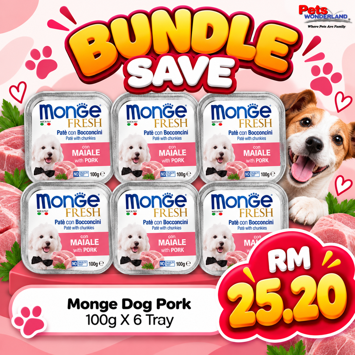 BUNDLE SAVE - Monge Pork 100g X 6 Tray
