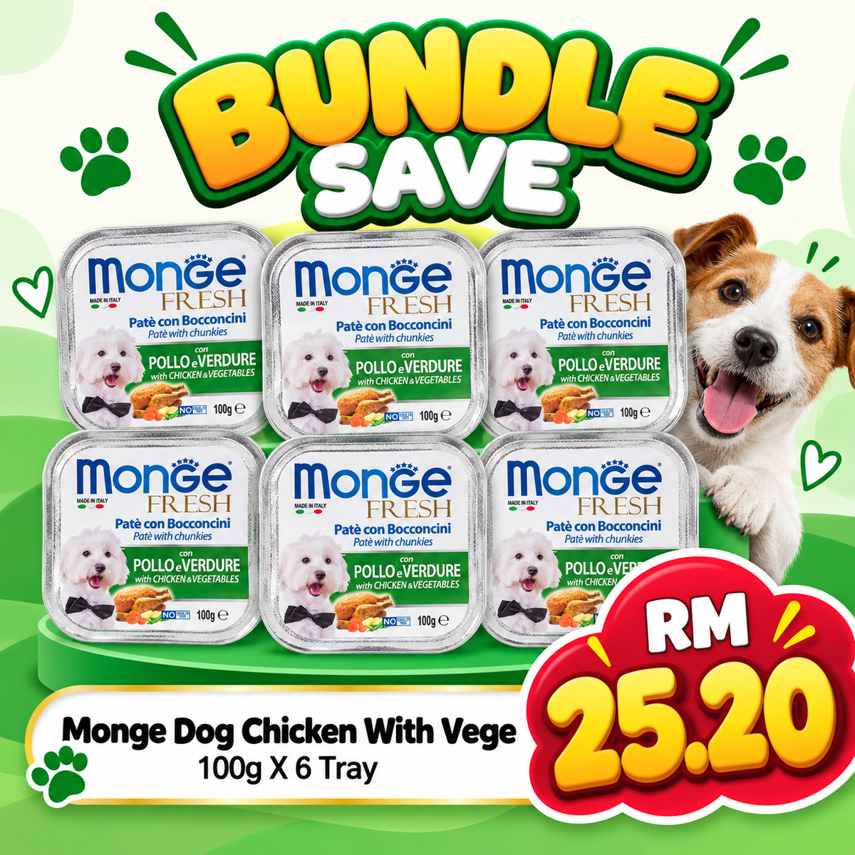 BUNDLE SAVE - Monge Chicken With Vege 100g X 6 Tray