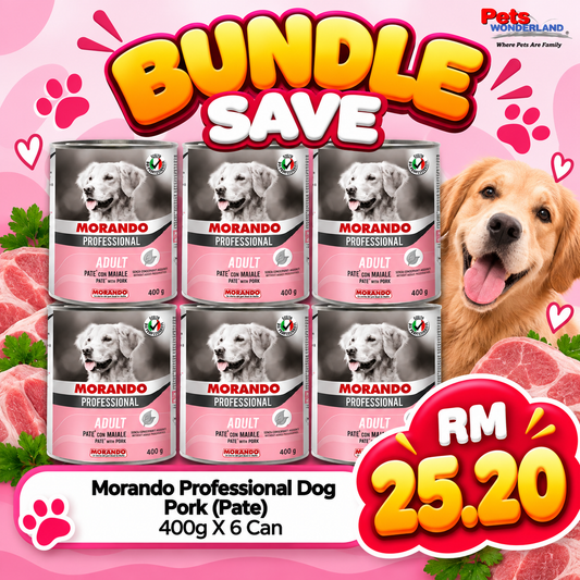 BUNDLE SAVE - Morando Professional Dog Pork (Pate) - 400g X 6 Can