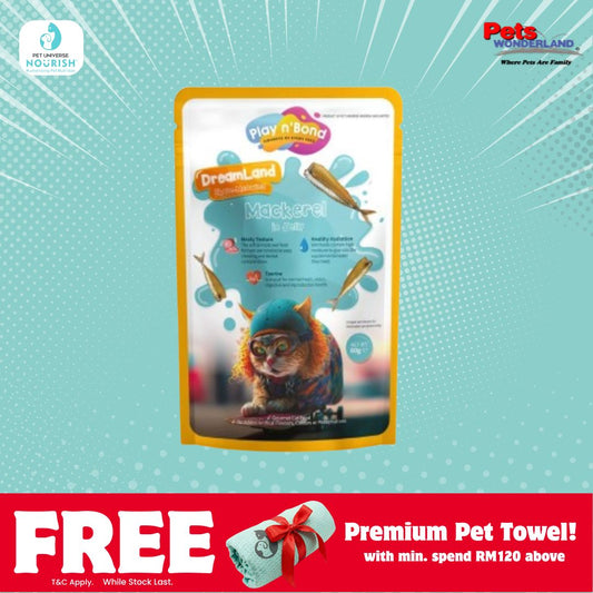 Play N' Bond Skate Meowing Mackerel Pouch 80g