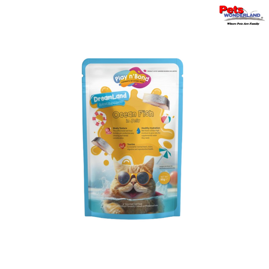Play N' Bond Splashing Meow Pouch Ocean Fish Pouch 80g