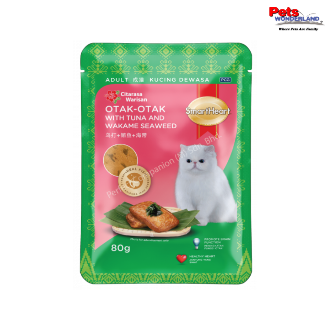 Smartheart Cat Pouch Otak-Otak with Tuna and Wakame Seaweed 80g x 12pcs