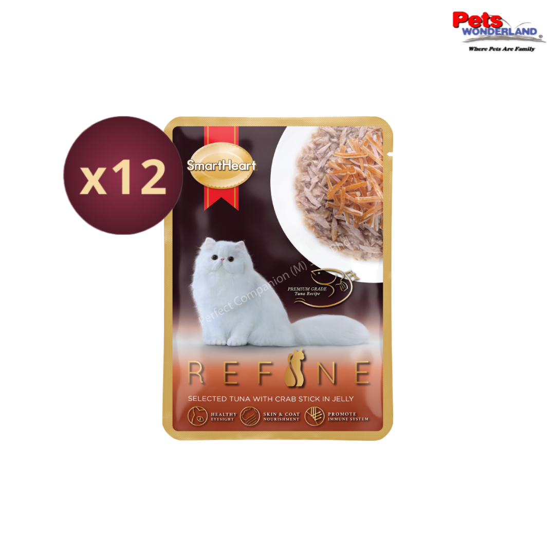 Smartheart Refine Cat Pouch Tuna with Crab Stick In Jelly 70G x 12pcs