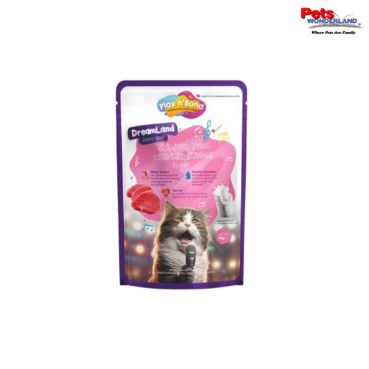 Play N' Bond Meow Sing Pouch Skipjack Tuna w/Milk (Kitten) Pouch 80g