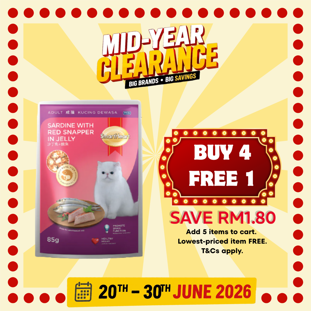 SmartHeart Cat Pouch Sardine With Red Snapper in Jelly 85g