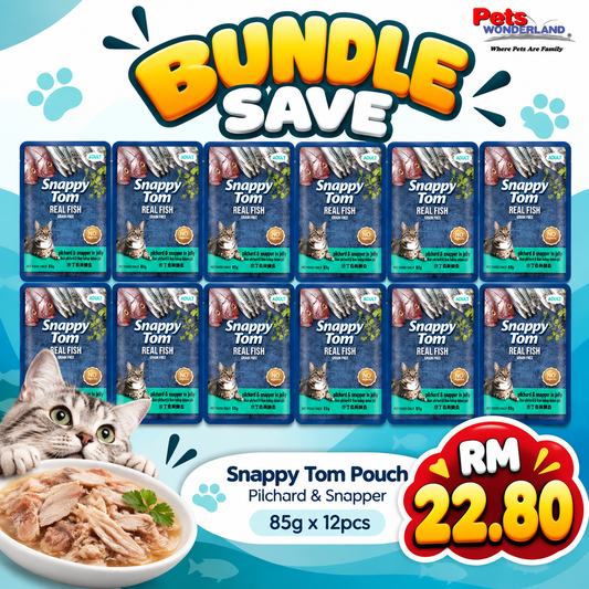 BUNDLE SAVE - Snappy Tom Pouch Pilchard & Snapper 85g X 12pcs