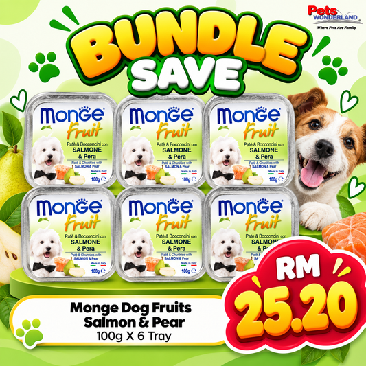 BUNDLE SAVE - Monge Fruits Salmon & Pear 100g X 6 Tray