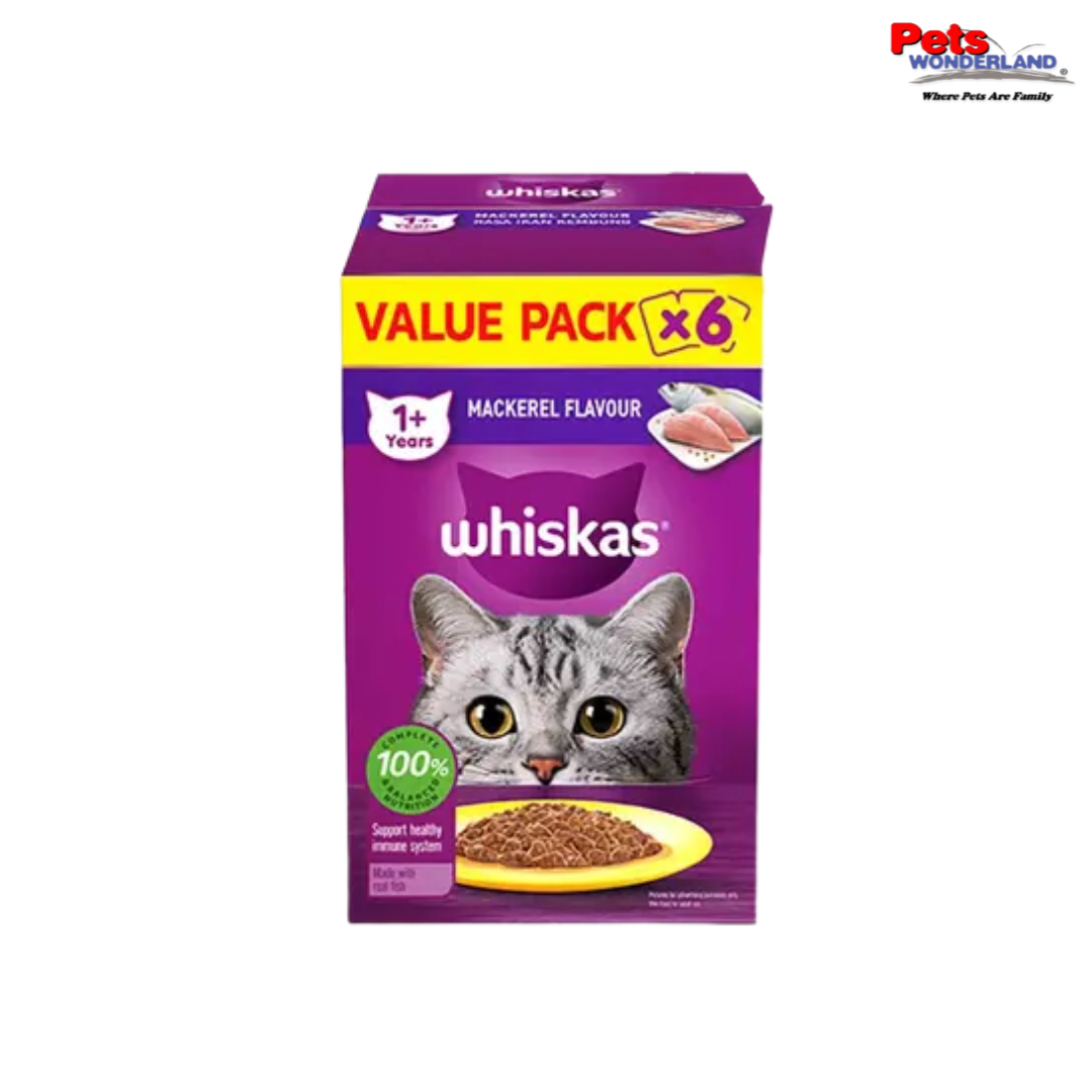 WHISKAS Pouch Adult Mackerel 6x80g