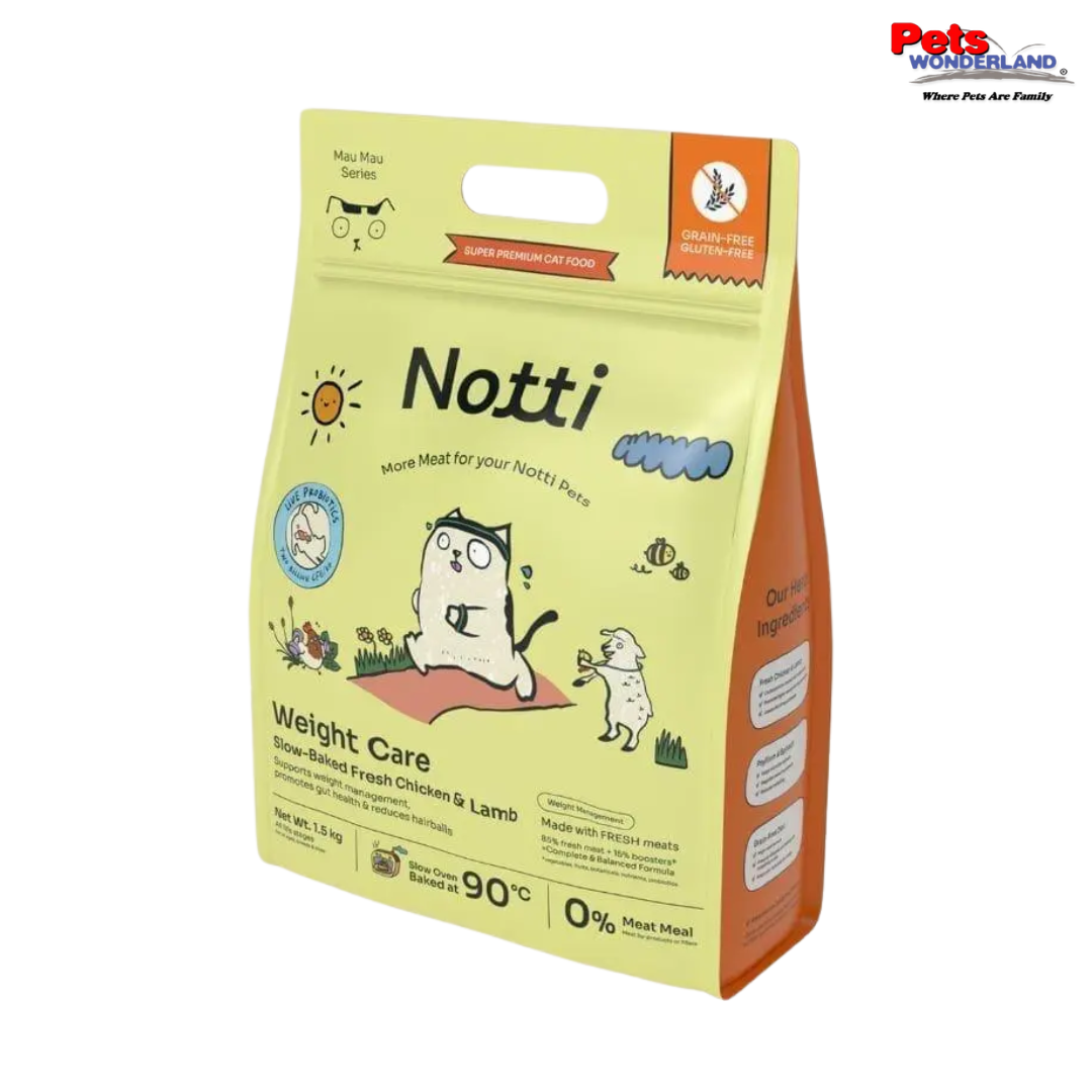 NOTTI Weight Care Slow-Baked Fresh Chic & Lamb Cat Food 1.5kg
