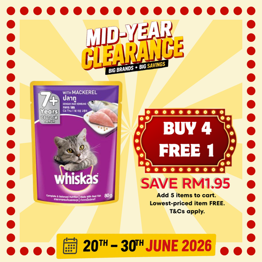 Whiskas Pouch Adult 7+ 80g - Cat Wet Food - Mackerel