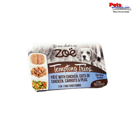 Zoe Tempting Trios Chicken, Carrot & Peas 100g