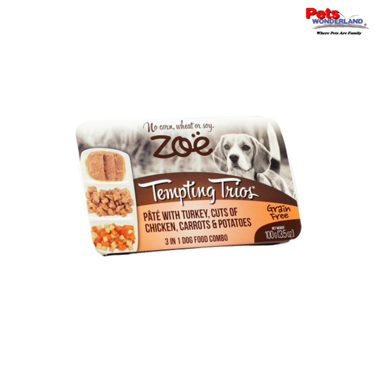 Zoe Tempting Trios Turkey,Chicken,Carrot & Potatoes 100g