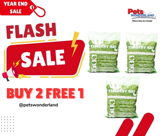 Petswonderland - Premium Timothy Hay 1KG(BUY2FREE1) - 1kgx3packs - PROMOTION