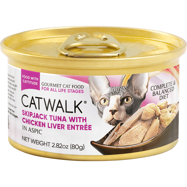 Catwalk Skipjack Cat Wet Food Tuna with Chicken Liver Entree in Aspic 80g