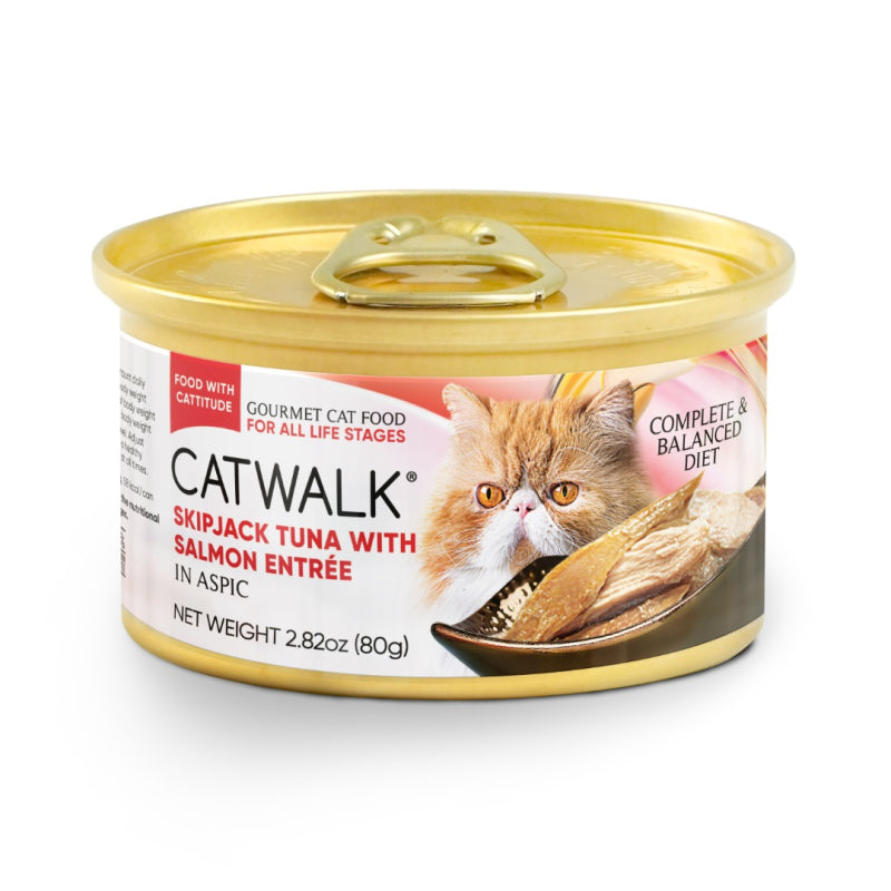 Catwalk Skipjack Cat Wet Food Tuna with Salmon Entree in Aspic 80g