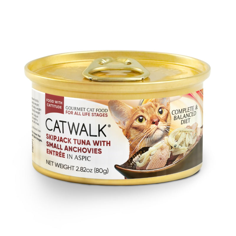 Catwalk Skipjack Cat Wet Food Tuna with Small Anchovies in Aspic 80g